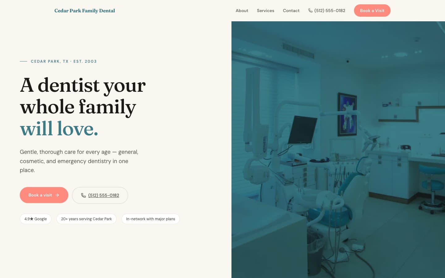Dental Practice website template — header preview