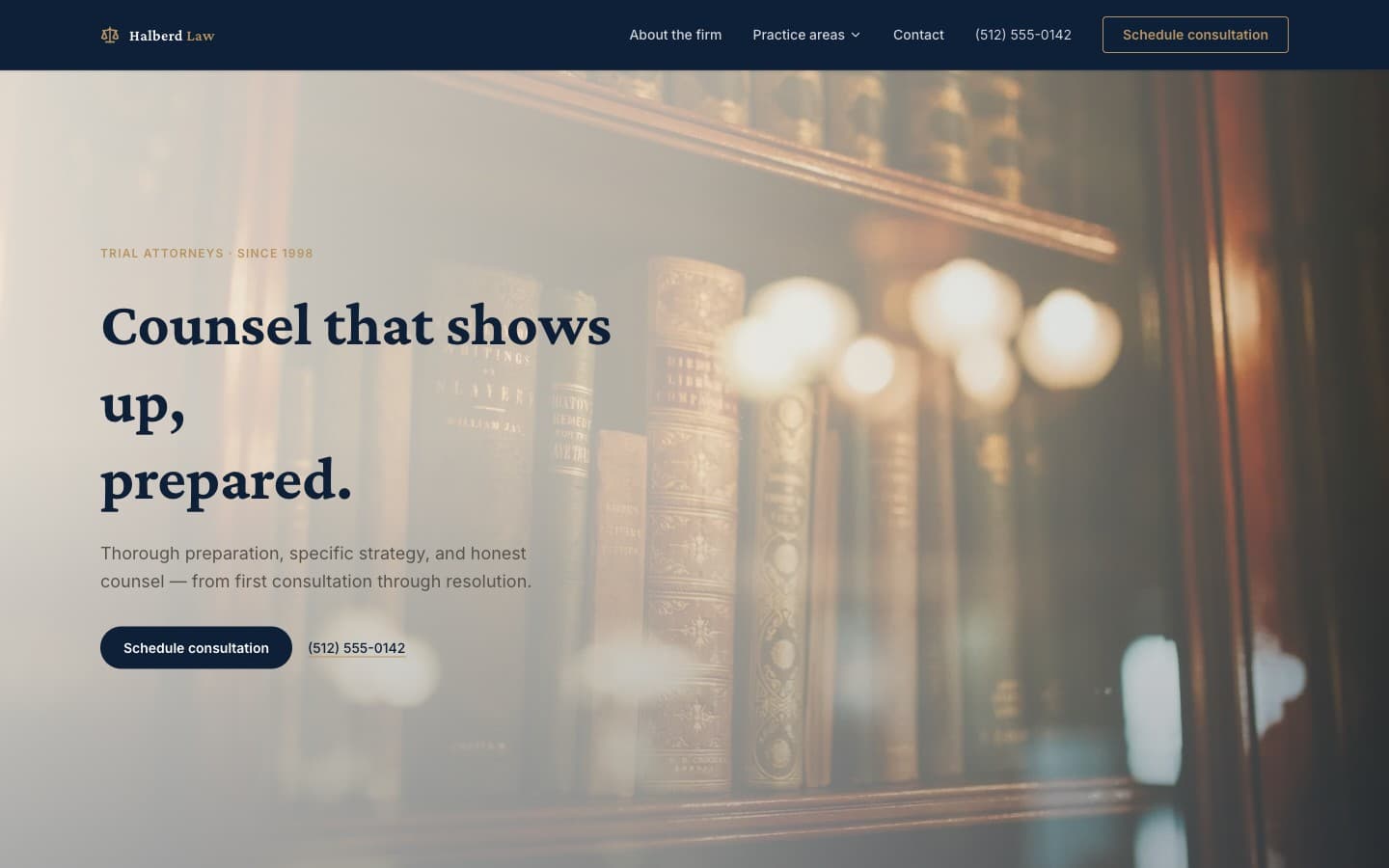Law Firm website template — header preview