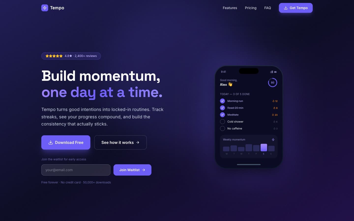 Mobile App website template — header preview