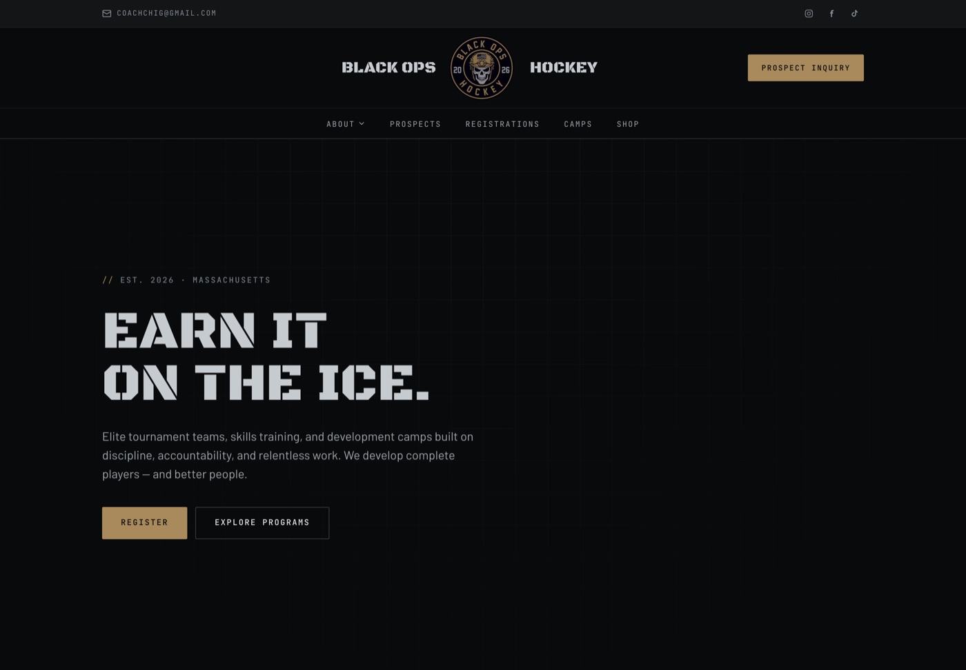Black Ops Hockey — a site built by Your Website Friend