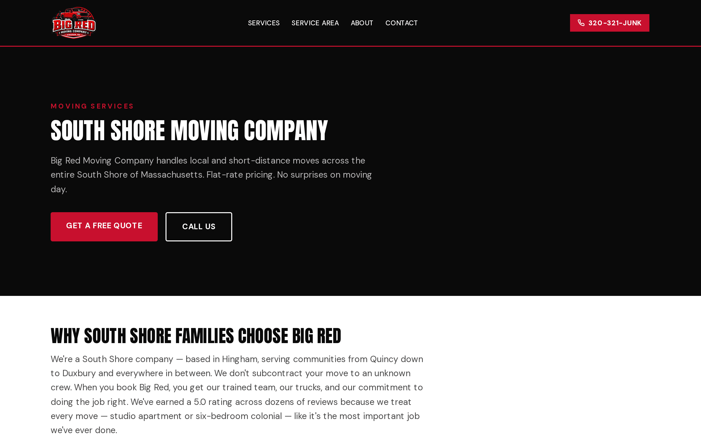 Big Red Moving Company — site view