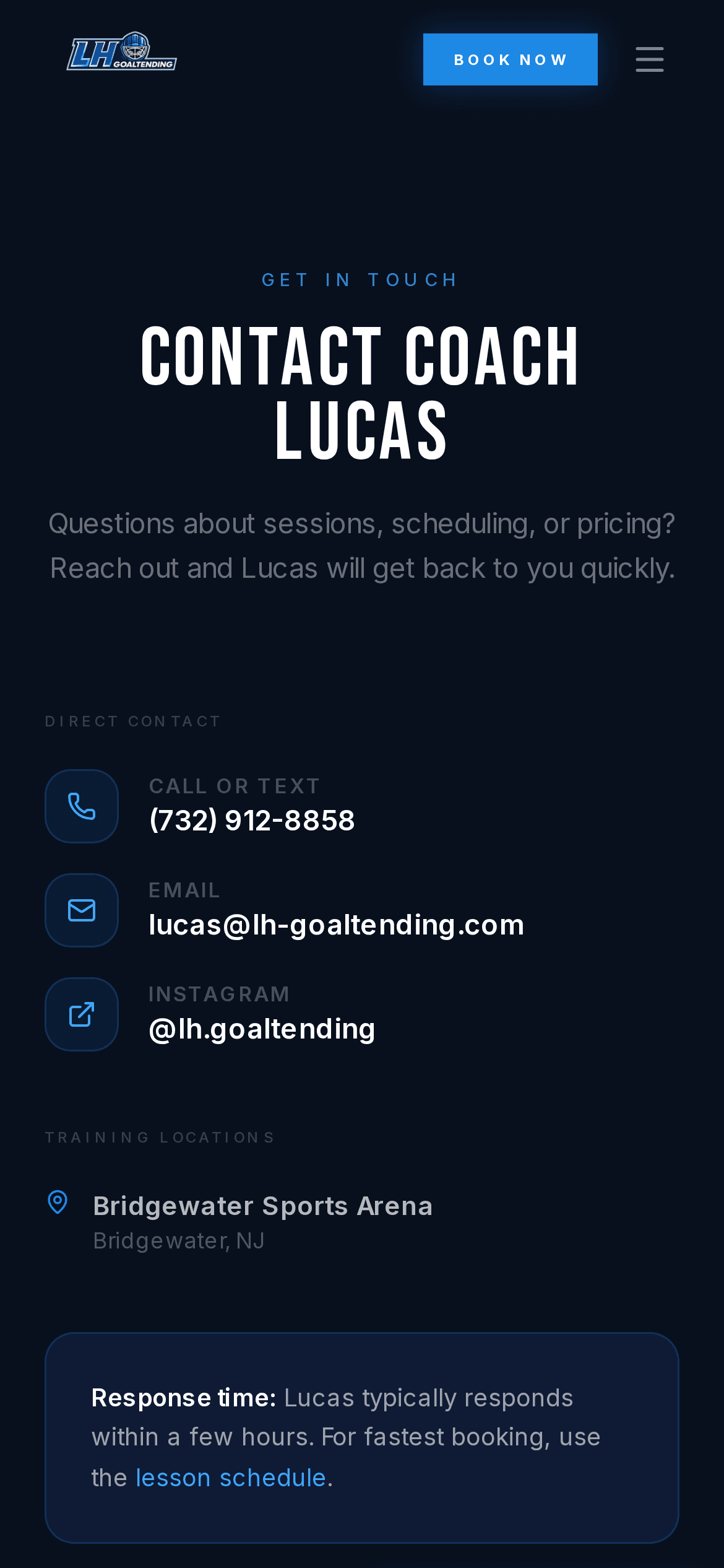 LH Goaltending — result view