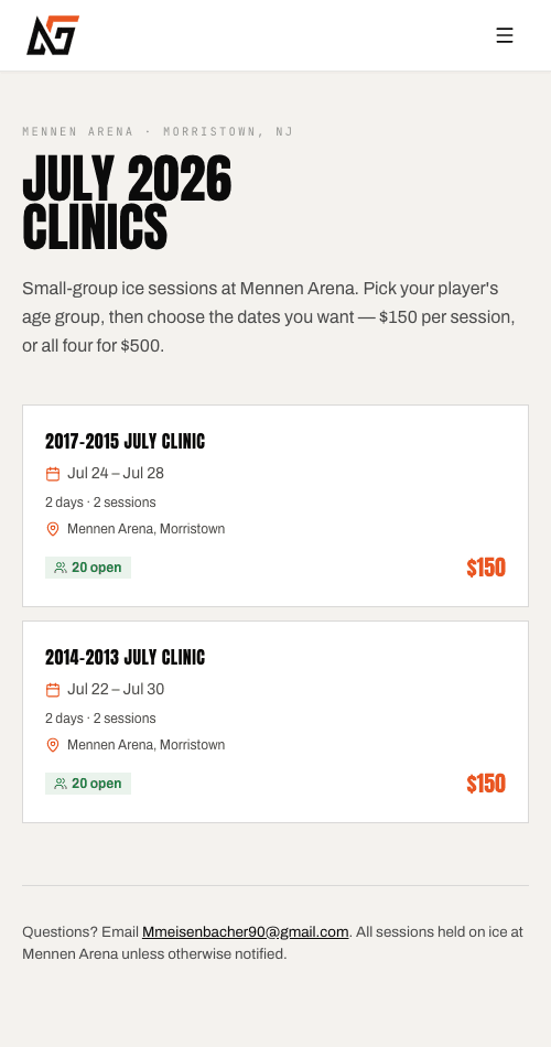 NexGen Hockey — result view